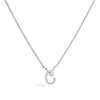 10K White Gold Diamond Accent "A" Initial Script Style Pendant Necklace