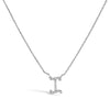 10K White Gold Diamond Accent "A" Initial Script Style Pendant Necklace