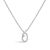 10K White Gold Diamond Accent "A" Initial Script Style Pendant Necklace
