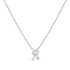 10K White Gold Diamond Accent "A" Initial Script Style Pendant Necklace