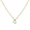 10K White Gold Diamond Accent "A" Initial Script Style Pendant Necklace