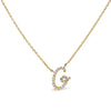 10K White Gold Diamond Accent "A" Initial Script Style Pendant Necklace