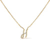 10K White Gold Diamond Accent "A" Initial Script Style Pendant Necklace