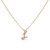 10K White Gold Diamond Accent "A" Initial Script Style Pendant Necklace