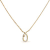10K White Gold Diamond Accent "A" Initial Script Style Pendant Necklace