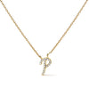 10K White Gold Diamond Accent "A" Initial Script Style Pendant Necklace