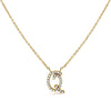 10K White Gold Diamond Accent "A" Initial Script Style Pendant Necklace