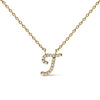 10K White Gold Diamond Accent "A" Initial Script Style Pendant Necklace