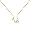 10K White Gold Diamond Accent "A" Initial Script Style Pendant Necklace
