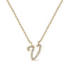 10K White Gold Diamond Accent "A" Initial Script Style Pendant Necklace