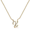 10K White Gold Diamond Accent "A" Initial Script Style Pendant Necklace