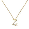 10K White Gold Diamond Accent "A" Initial Script Style Pendant Necklace