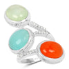 9.50 Carat Genuine Multi Stone .925 Sterling Silver Ring