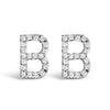 10K White Gold 1/10 Cttw Diamond Initial â€œAâ€ Stud Earring