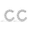 10K White Gold 1/10 Cttw Diamond Initial â€œAâ€ Stud Earring