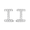 10K White Gold 1/10 Cttw Diamond Initial â€œAâ€ Stud Earring