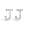10K White Gold 1/10 Cttw Diamond Initial â€œAâ€ Stud Earring