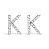 10K White Gold 1/10 Cttw Diamond Initial â€œAâ€ Stud Earring