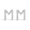 10K White Gold 1/10 Cttw Diamond Initial â€œAâ€ Stud Earring