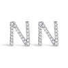 10K White Gold 1/10 Cttw Diamond Initial â€œAâ€ Stud Earring