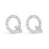 10K White Gold 1/10 Cttw Diamond Initial â€œAâ€ Stud Earring