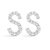 10K White Gold 1/10 Cttw Diamond Initial â€œAâ€ Stud Earring
