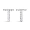 10K White Gold 1/10 Cttw Diamond Initial â€œAâ€ Stud Earring
