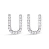 10K White Gold 1/10 Cttw Diamond Initial â€œAâ€ Stud Earring