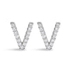 10K White Gold 1/10 Cttw Diamond Initial â€œAâ€ Stud Earring