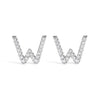 10K White Gold 1/10 Cttw Diamond Initial â€œAâ€ Stud Earring