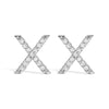 10K White Gold 1/10 Cttw Diamond Initial â€œAâ€ Stud Earring