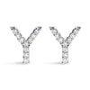 10K White Gold 1/10 Cttw Diamond Initial â€œAâ€ Stud Earring