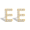 10K White Gold 1/10 Cttw Diamond Initial â€œAâ€ Stud Earring