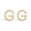10K White Gold 1/10 Cttw Diamond Initial â€œAâ€ Stud Earring