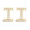 10K White Gold 1/10 Cttw Diamond Initial â€œAâ€ Stud Earring