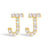 10K White Gold 1/10 Cttw Diamond Initial â€œAâ€ Stud Earring