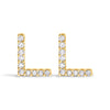 10K White Gold 1/10 Cttw Diamond Initial â€œAâ€ Stud Earring