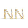 10K White Gold 1/10 Cttw Diamond Initial â€œAâ€ Stud Earring