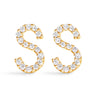 10K White Gold 1/10 Cttw Diamond Initial â€œAâ€ Stud Earring