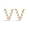 10K White Gold 1/10 Cttw Diamond Initial â€œAâ€ Stud Earring