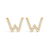 10K White Gold 1/10 Cttw Diamond Initial â€œAâ€ Stud Earring