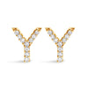 10K White Gold 1/10 Cttw Diamond Initial â€œAâ€ Stud Earring