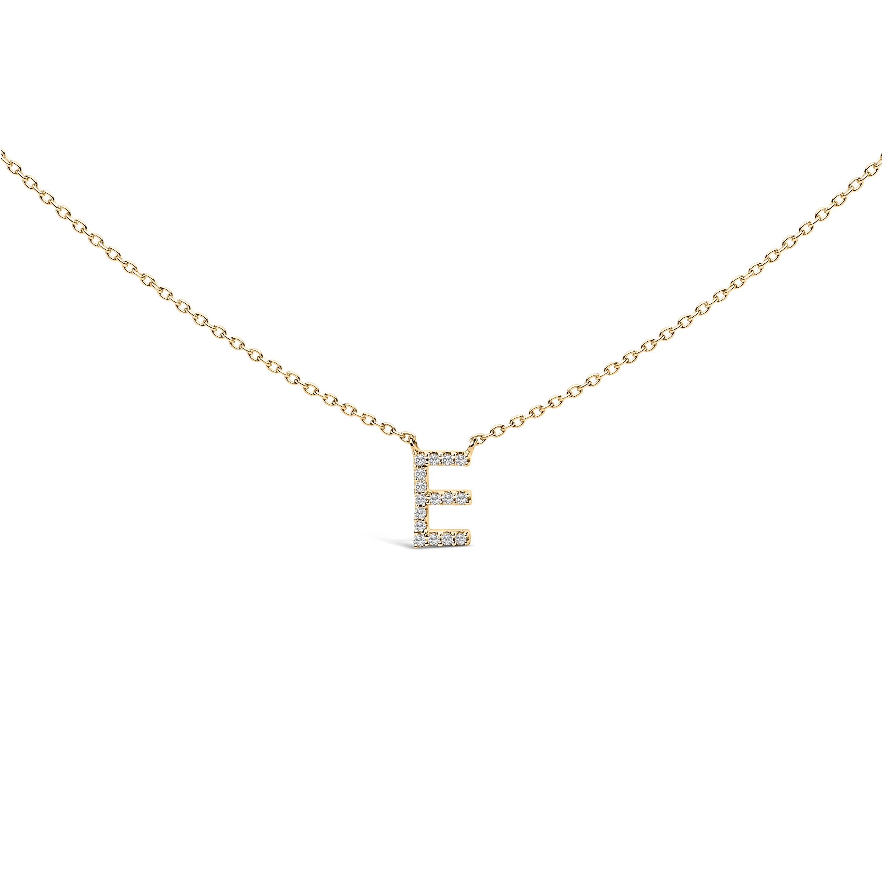 10K White Gold Diamond Accent "A" Block Initial Pendant Necklace