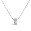 10K White Gold Diamond Accent "A" Initial Bubble Pendant Necklace
