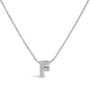 10K White Gold Diamond Accent "A" Initial Bubble Pendant Necklace