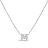 10K White Gold Diamond Accent "A" Initial Bubble Pendant Necklace
