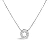 10K White Gold Diamond Accent "A" Initial Bubble Pendant Necklace