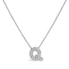 10K White Gold Diamond Accent "A" Initial Bubble Pendant Necklace