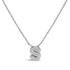 10K White Gold Diamond Accent "A" Initial Bubble Pendant Necklace