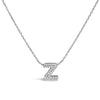 10K White Gold Diamond Accent "A" Initial Bubble Pendant Necklace